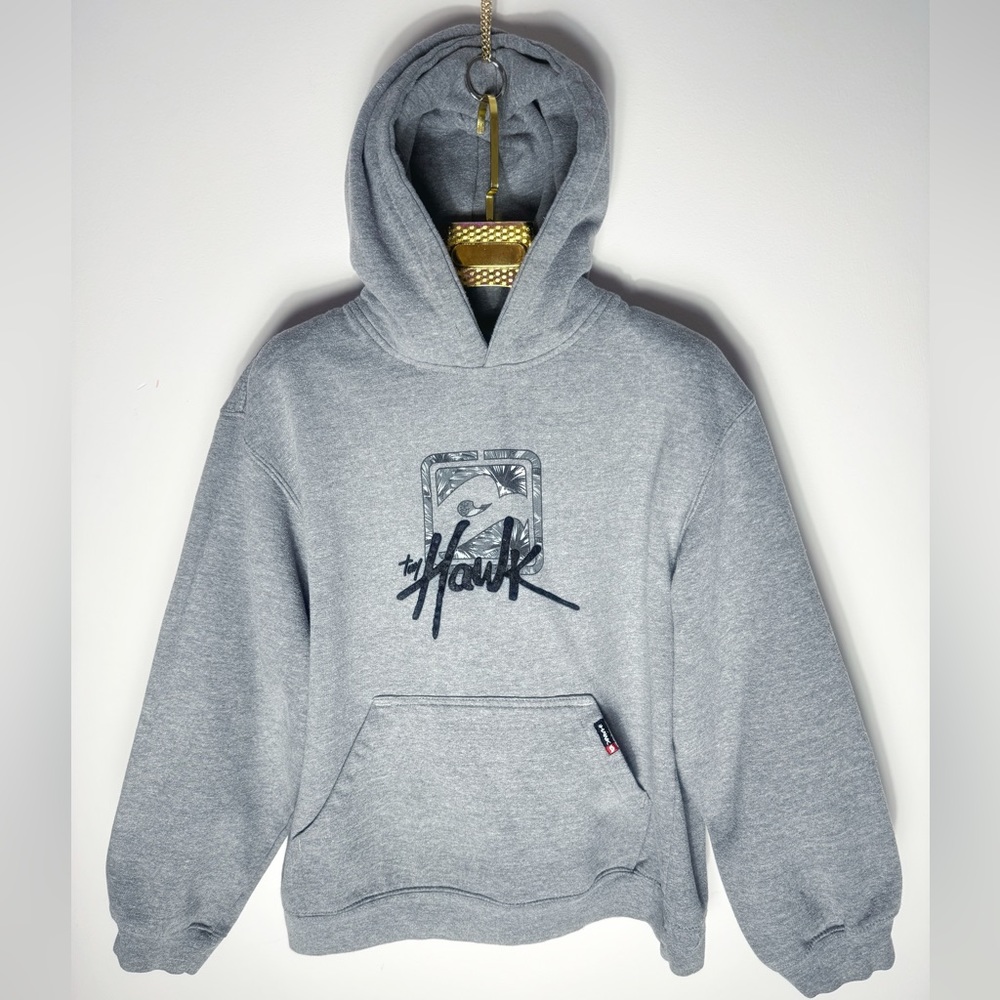 Tony Hawk Super Vintage hoodie sweater size Youth Large in Grey Y2K Skater